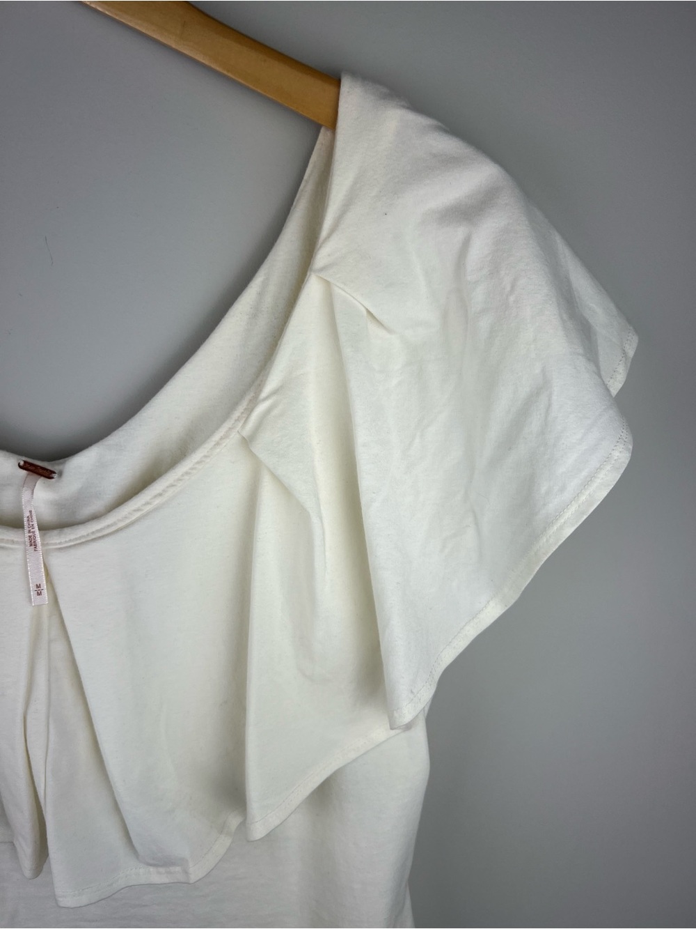 Free People Cream Off-Shoulder Ruffle Top - Picture 7 of 10